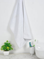 Pure Cotton Hand Towel 400 Gsm | Luxury Towels For Home, Sports & Kitchen | Pink & White (Set Of 2)