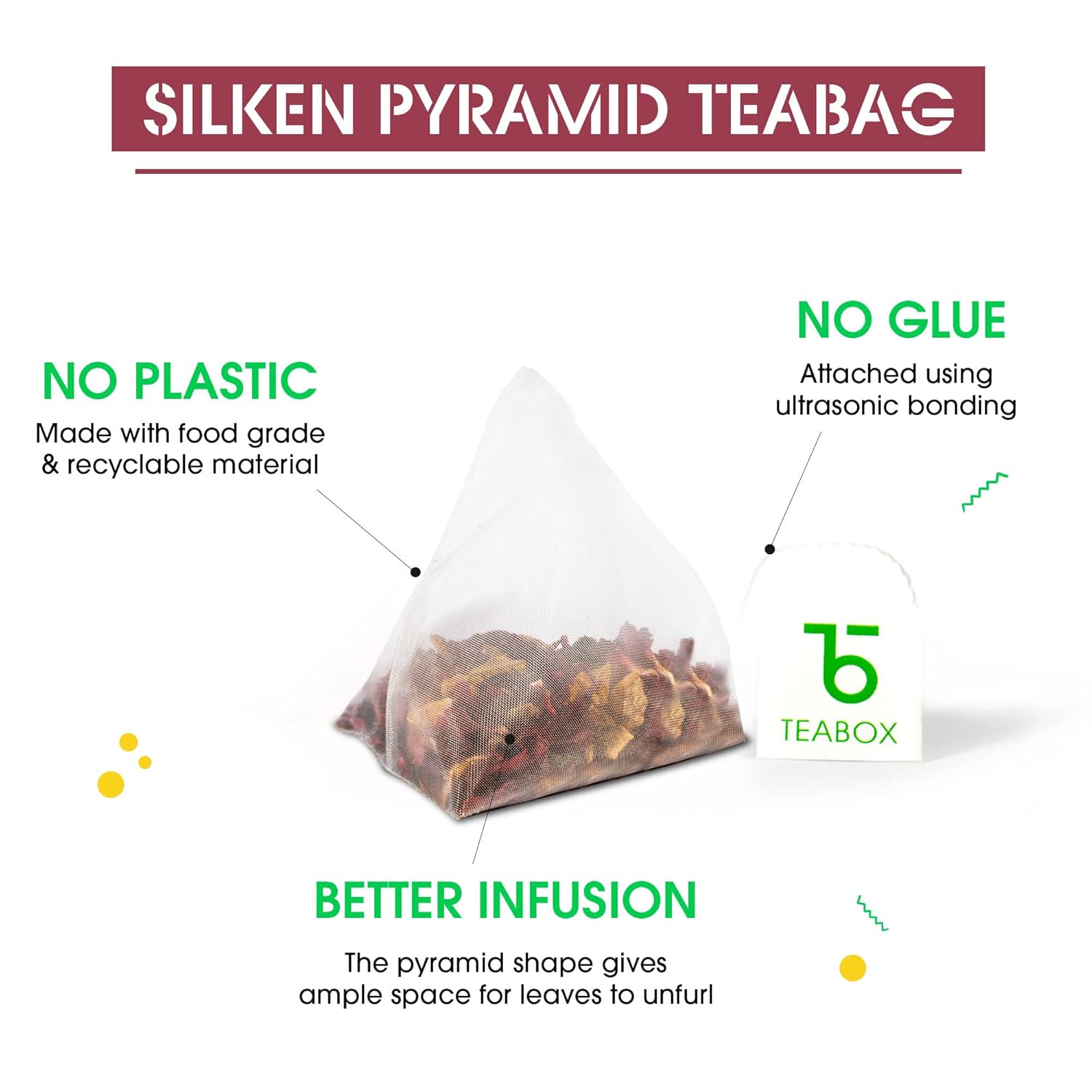 Teabox Hibiscus Cinnamon Clove Green Tea - 100 Pyramid Tea Bags | Natural Hibiscus, Cinnamon & Clove - Antioxidant Rich, Improves Immunity | Low Caffeine, 0% Bitterness