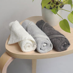 Heelium Bamboo Face Towel 600 Gsm | Ultra Absorbent & Odour-Free 3x Softer Than Cotton Towels | Pack Of 3 -Light Grey, Grey & White