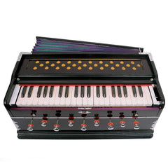 Musical Instrument Harmonium With Free Bag - 9 Stopper (5 Stops + 4 Drones), 42 Keys, 7 Bellow, Two Reeds (Base- Male), 3 1/2 Octave | Tuning 440 Standard Pitch