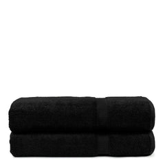 Bare Cotton Luxury Hotel & Spa Towel Turkish Bath Sheets Dobby Border | Black (Set Of 2)