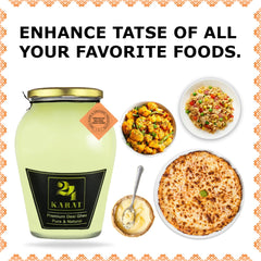 Natural Buffalo Desi Ghee By 24 Karat | Rich In Vitamins & Protein Fiber Curd-Churned Bilona Desi Ghee Good For Digestion | (500ml) 16.9 Ounce | Jar Pack