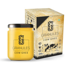 Premium Natural Cow Ghee By Granules | Healthy & Flavorful Nutrients Pure Cow Desi Ghee Good For Weight Management | (500ml) 16.9 Ounce | Jar Pack