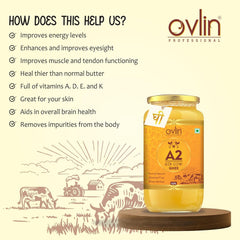 Pure Natural A2 Gir Cow Ghee By Ovlin Professional | Rich In Nutrients & Vitamins Healthy Desi Ghee Good For Baking | 2 Litre (1 Litr * 2) 67.6 Ounce | Jar Pack