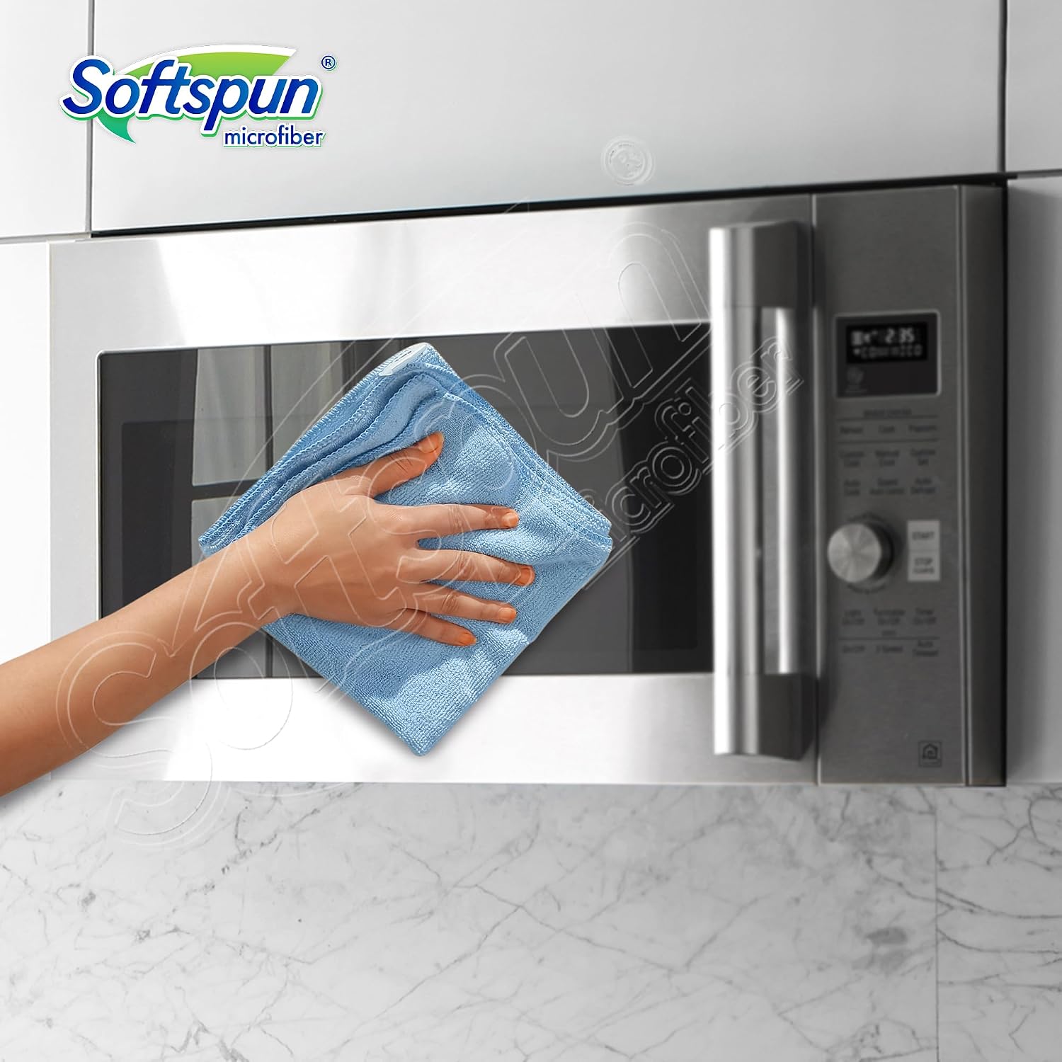Softspun Microfiber Cleaning Cloths Towel 300 Gsm | Thick Lint & Streak-Free Multipurpose Cloths Automotive Microfibre Towels For Car, Bike Cleaning Polishing Washing Pack Of 5 (Sky Blue)