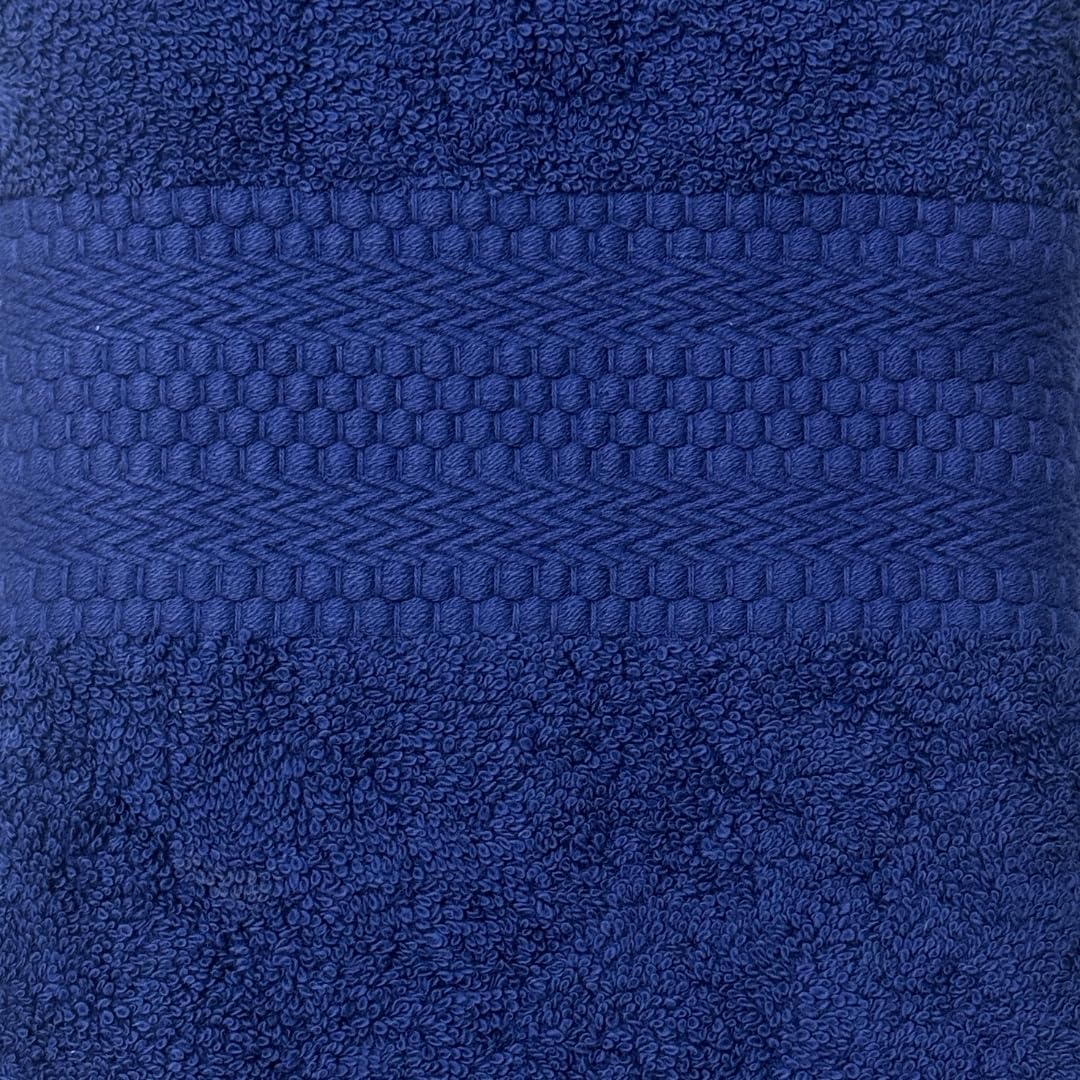 Stamio Cotton Bath Towel 600 Gsm | Two Ply Combed, Extra Soft & Absorbent Large Full Size Towels For Bathing, Home, Sports, Salon, Hotel Use (Navy Blue)