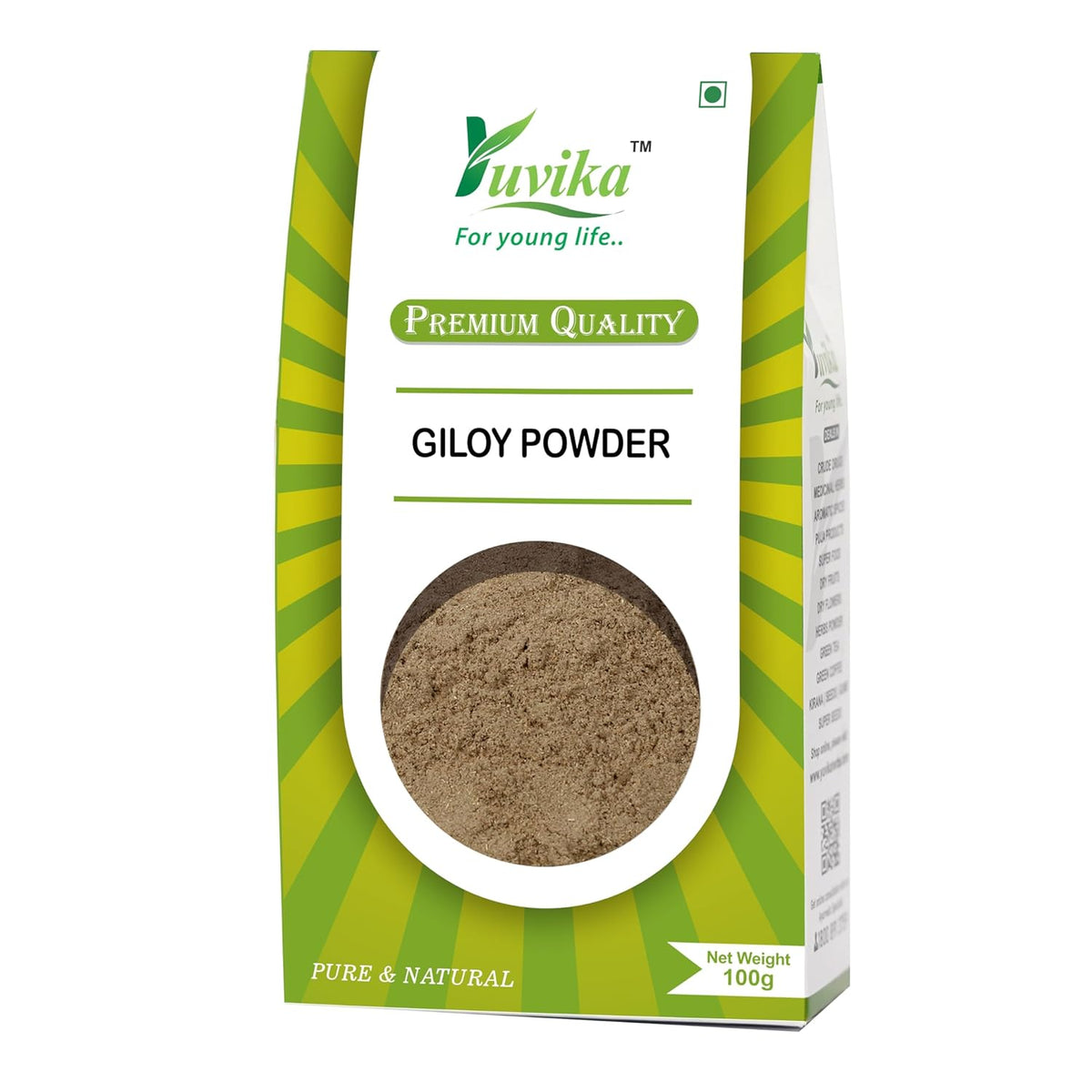 Yuvika Giloy Powder, Geeloh Guduchi, Tinospora Cordifolia, Support Immune Function, Aid Digestion, Or Promote Overall Well - Being | 250gm 0.5lbs