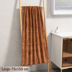 Hokipo Super Soft Microfiber Bath Towel 450 Gsm Large Caramel Brown (In-641-Br)