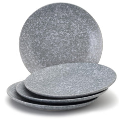 Ceramic Stoneware Serving Large Dinner Plates Set Of 4 - 10.6 Inch, Silver Grey | Scratch Resistant, Microwave Safe & Dishwasher Safe - Handcrafted Dinner Plates