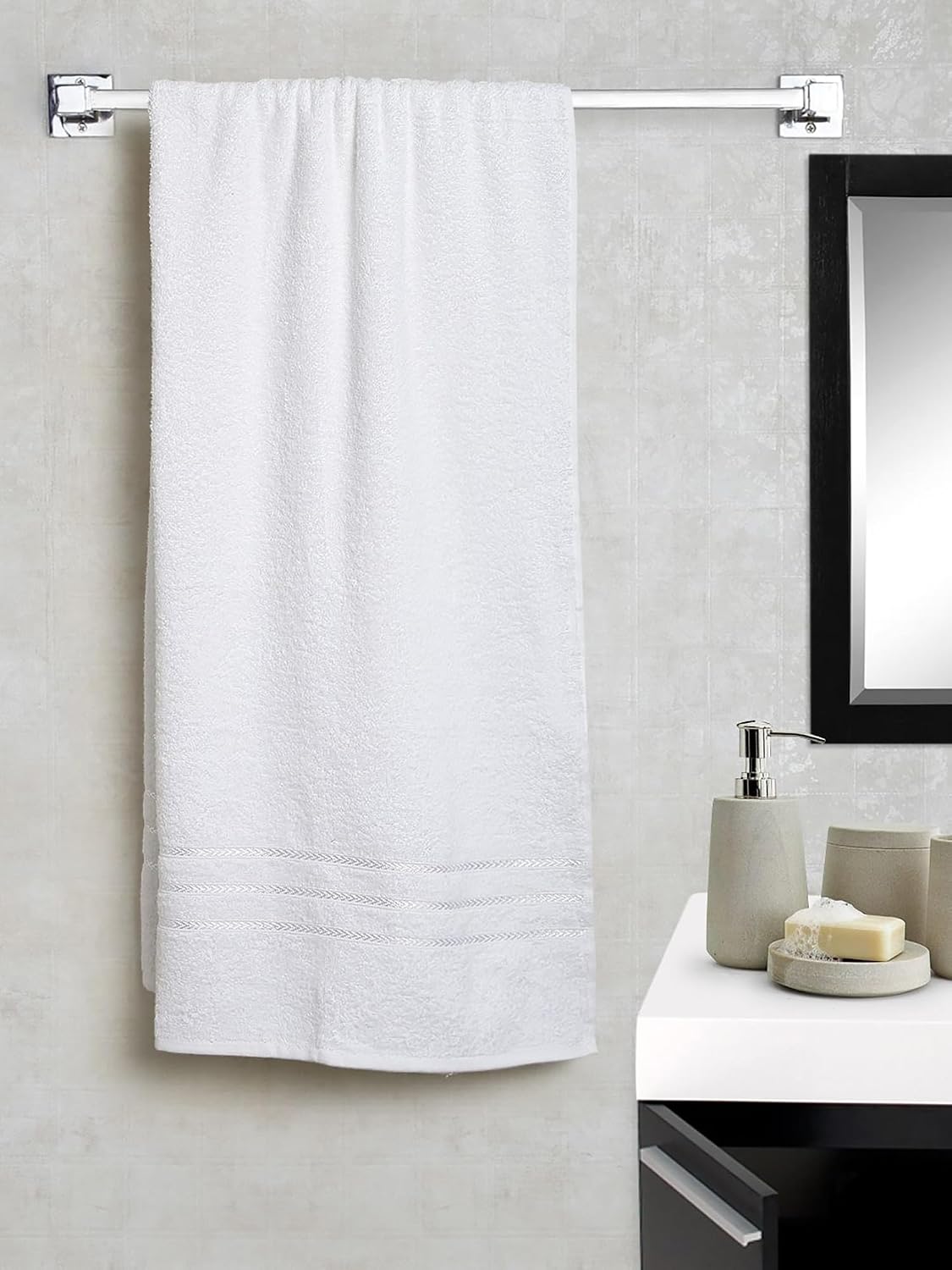 Ivaza Cotton Face Towel Super Soft Bath Towels | Soft & Absorbent Bath Towels (White)- Pack Of 4