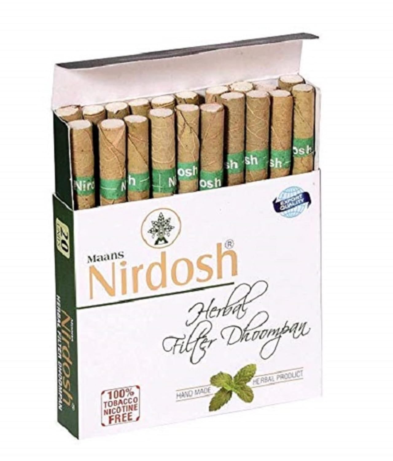 Herbal Filter Dhoompan Cigarette For Quit Smoking - Pack Of 5X 20 Cigarette Sticks | No Addiction Handmade Herbal Cigarette - Tobacco & Nicotine Free