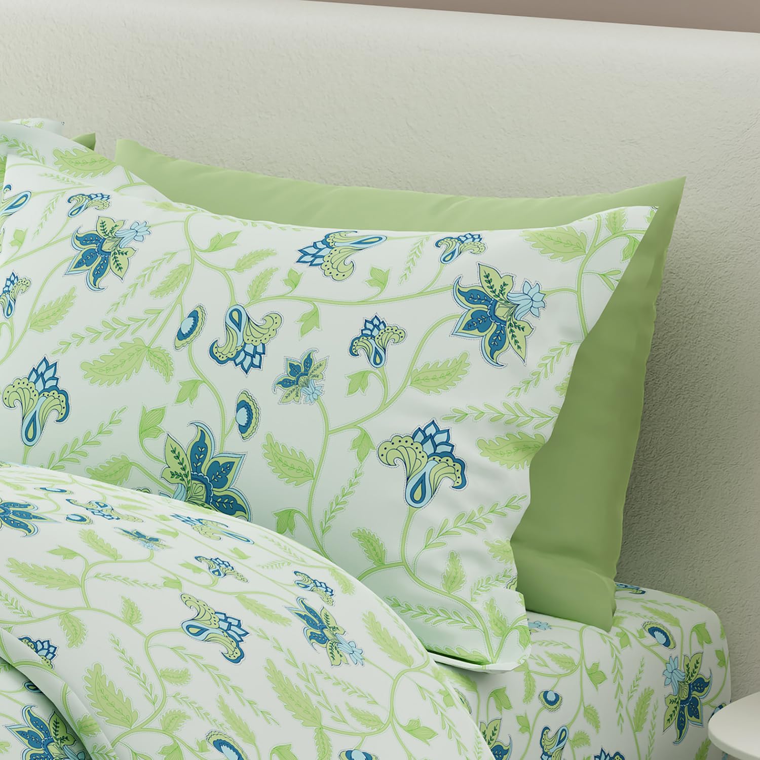 Cotton Bedsheet For King Size With Pillow Cover Set - 108x108 Inches, Green | Breathable & Light Weight, All Season Comfort-Ideal For Daily Use & Gifting Bedsheet