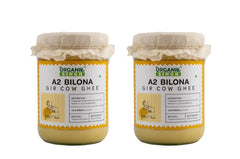 Premium A2 Bilona Desi Gir Cow Ghee By Organik Singh | Great Source Of Energy & Vitamin Healthy Desi Ghee | 1 Litre (500ml * 2) 33.8 Ounce | Glass Jar