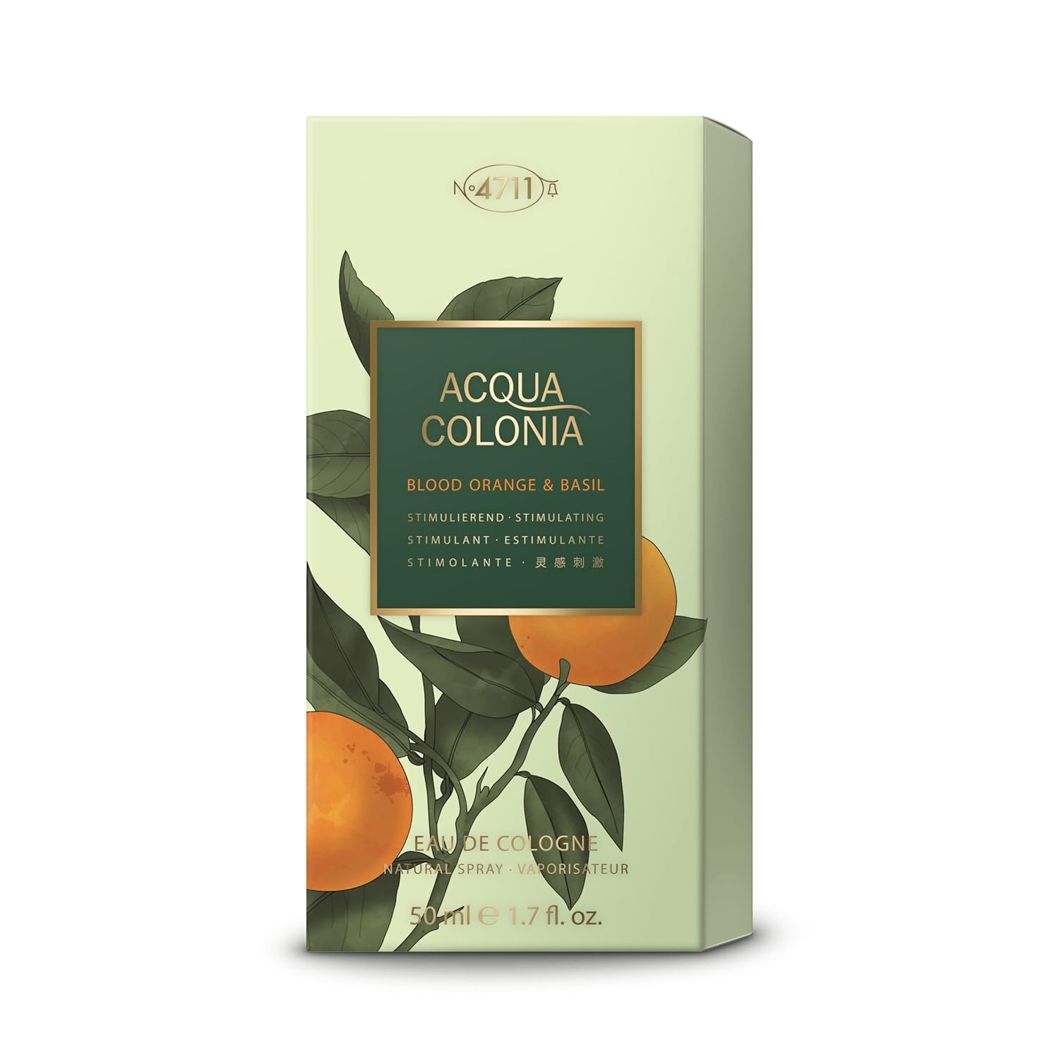 4711 Acqua Colonia Blood Orange & Basil Eau De Cologne 50ml 1.6 Fl.oz. | Long Lasting Fragrance For Men & Women