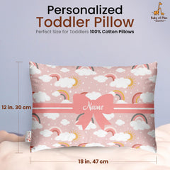 Personalized Pillow For Kids, Super Soft Cotton Kids Cushion - 12 X 18 Inches | Custom Name, For 5 Years Old Kids, Adorable Prints | For Head, Neck Support Baby Pillow - Pillow 13
