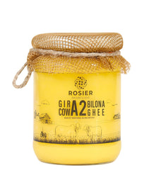 Organic Bilona A2 Gir Cow Ghee By Rosier | Good Source Of Protein Fiber Healthy Desi Ghee Perfect For Halwa & Parathe | (500ml) 16.9 Ounce | Jar Pack