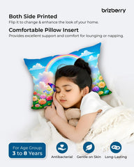 Kids Pillow Cushion With Super Soft Fabric Pillow - 12 X18 Inches | Animal & Cartoon Prints, Soft Pillow, Dual Sided Design | Multi-Purpose, Durable & Easy Care, Made In India - Design 13