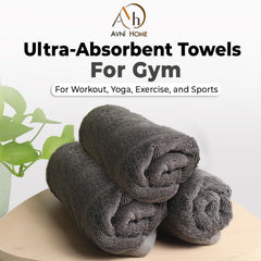 Avni Home 100% Cotton Hand Towel 300 Gsm | Ultra Soft, Absorbent, Quick Dry Towels For Facewash, Gym, Sports, Travel | Quick-Dry Fitness Towels - Pack Of 3 (Charcoal)
