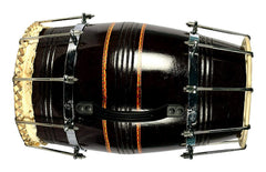 Hand Made Sheesham Wood Dholak Drum With Bag - Black | Perfectly Symmetric Round Dholak Nickel Plated Bolts & Nuts - Dholak For Festival, Wedding, Satsang | Very Easy To Tune