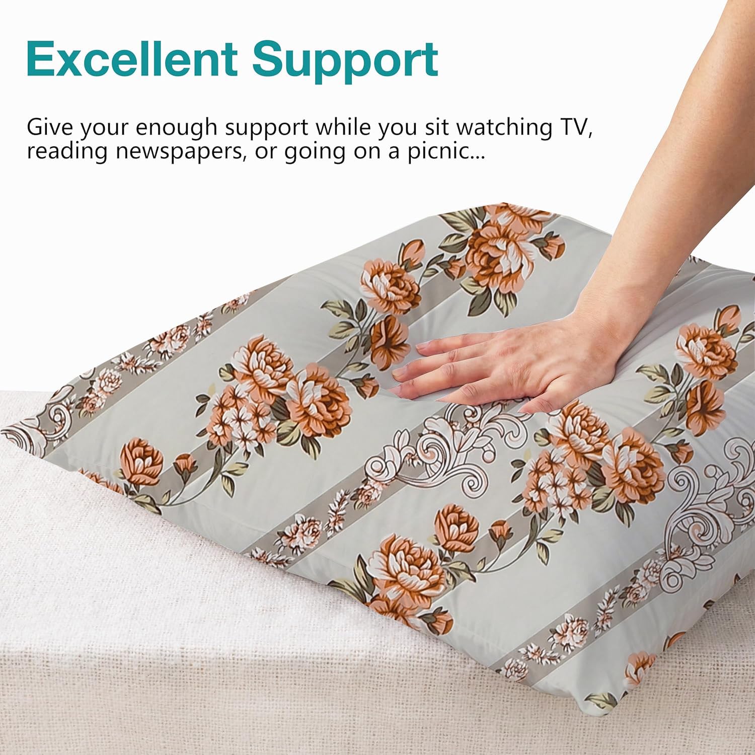 Microfiber Square Pillow Cushion For Sofa, Black & Brown, Grey - 16 X 16 Inch | Soft, For Comfort & Back Support | Breathable, Washable, Premium Cotton Cushion Cover, Neck Support - Set Of 4