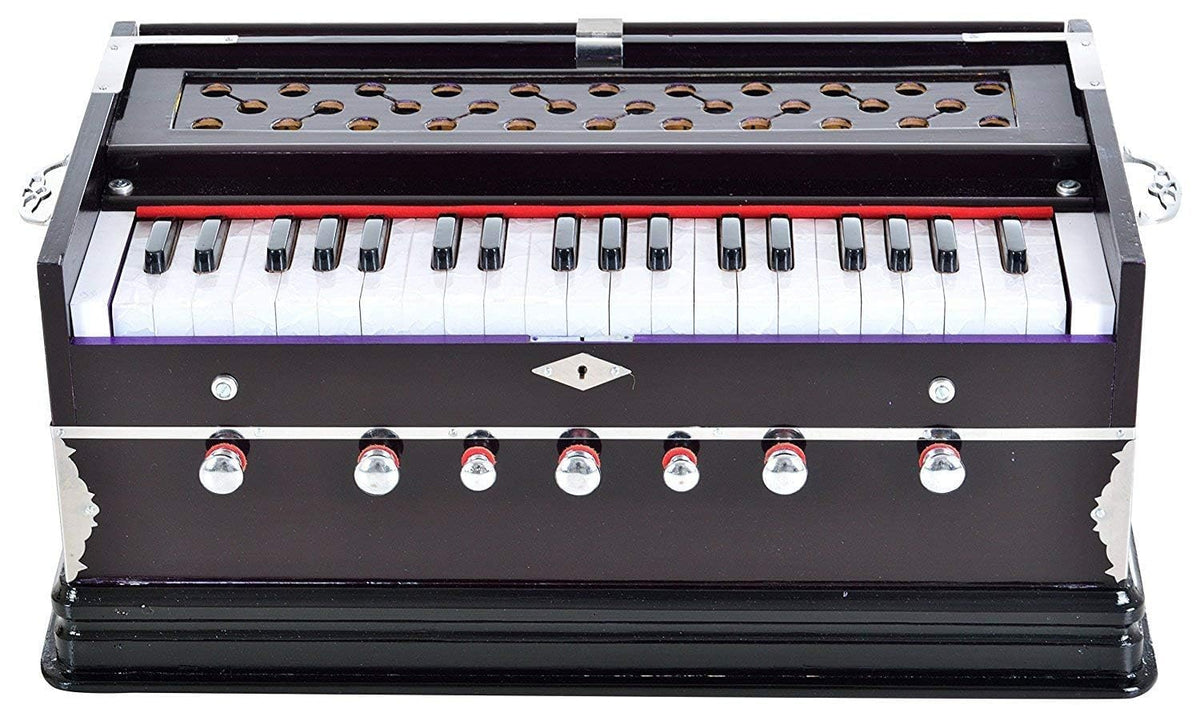 Harmonium With Cover - 3 1/4 Octave, Double Fold Bellow, 39 Keys, 7 Stopper, 2 Reeds (Bass- Male)