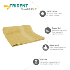 Mytrident Cotton Bath Towel 525 Gsm | For Men & Women Classic Towel 100% Cotton Bath Towel (Golden Haze)