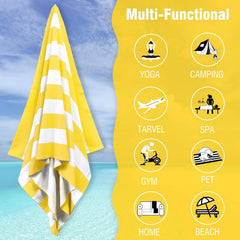 Towel Wala Striped Soft Turkish Cotton Large Bath Towel 450 Gsm | For Men & Women, Hotel Pool Towel (Pack Of 2)