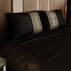 Super King Bedsheet With 2 Pillow Covers - 108 X 108 Inches, Black | Hypoallergenic, Breathable, Gentle On Skin & Hair, Fade & Wrinkle Resistant, Wedding Gift For Couples