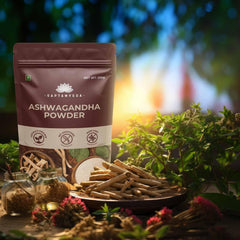 Saptamveda Premium Organic Ashwagandha Roots Powder Withania Somnifera, For Men And Women, Concentrated Extract Ratio Of 5:1. Enhance Your Daily Regimen Effortlessly | 250gm 0.5lbs