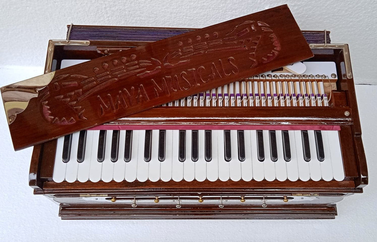 Wooden Harmonium - 3 1/2 Octave, 2 Set Of Reeds, 42 Italian Keys | Made With Burmateack Wood