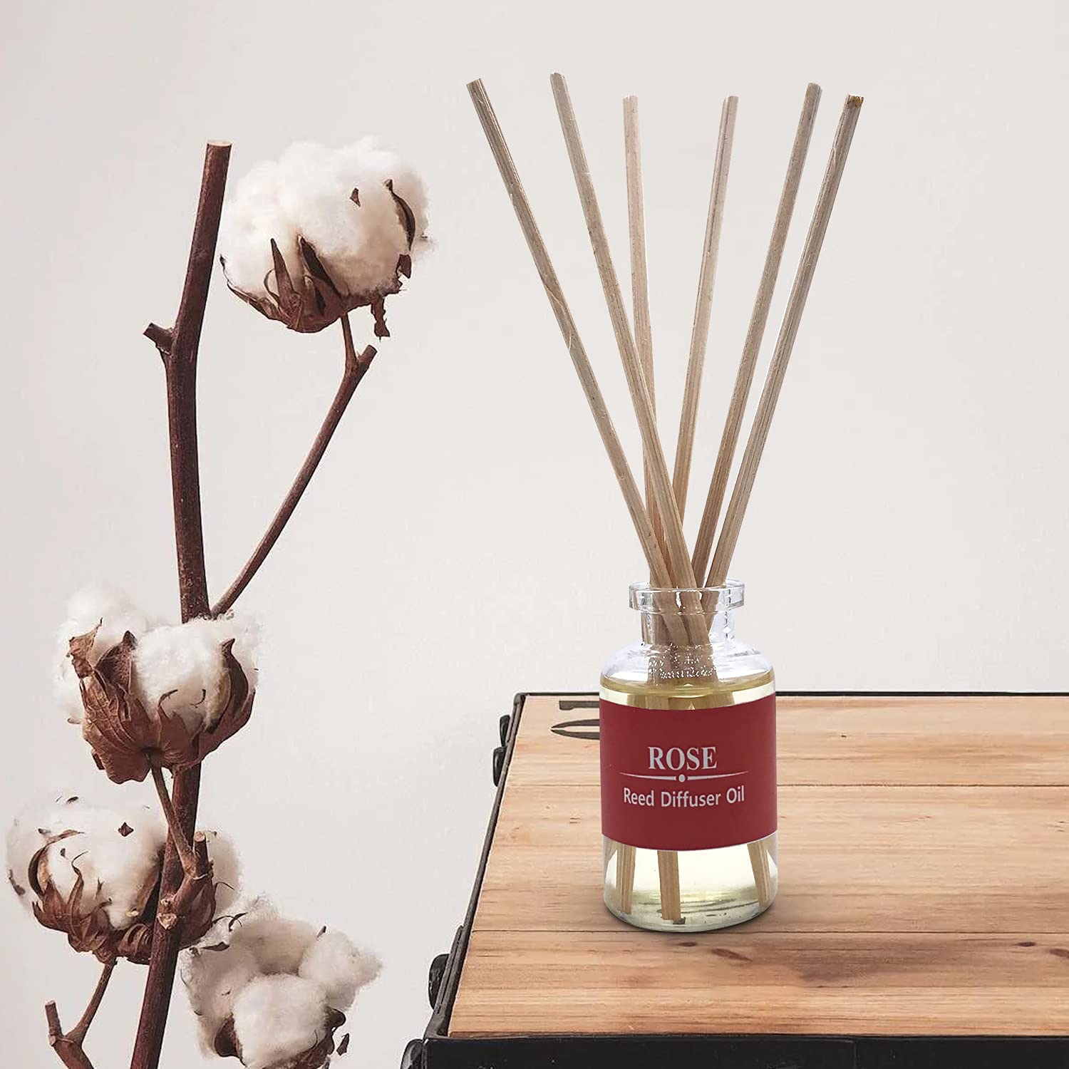 ROSE FRAGRANCE REED DIFFUSER OIL WITH REED DIFFUSER STICK FOR HOME DIFFUSER OIL