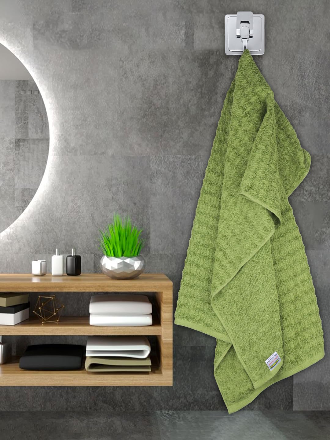 Ramraj Cotton Soft & Absorbent Terry Bath Towel 450 Gsm (Fern Green)