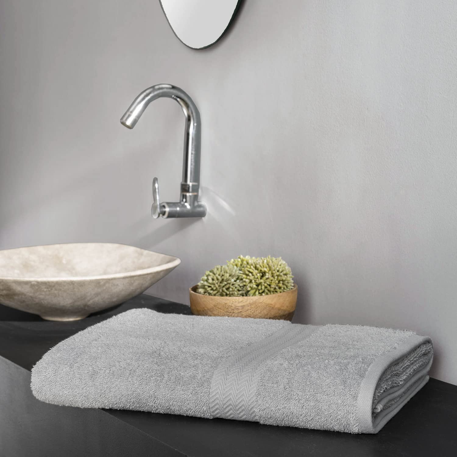Ddecor Live Beautiful 100% Cotton Bath Towel 500 Gsm | Large Size Bath Towel Soft & Absorbent For Men & Women (Grey)