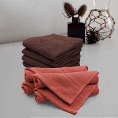 Sassoon Anatolia 8 Piece Cotton Face Towel 500 Gsm (Cocoa & Rust)