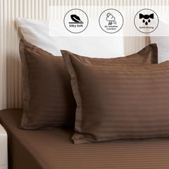 Super King Size Premium Soft Cotton Bedsheet With 2 Pillow Cover - 108 X 108 Inches, Brown | Soft & Breathable, Double Bedsheets