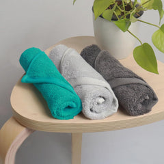 Heelium Bamboo Face Towel 600 Gsm | Ultra Absorbent & Odour-Free 3x Softer Than Cotton Towels | Pack Of 3 -Light Grey, Grey & Teal