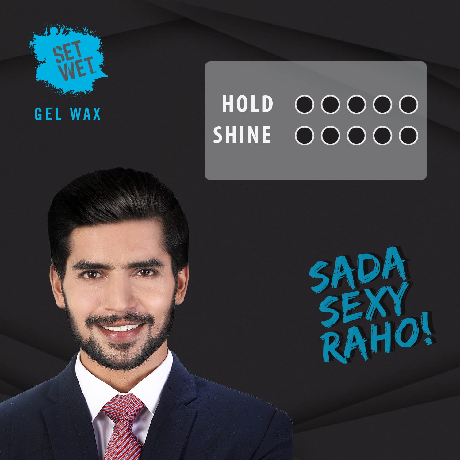 Set Wet Hair Wax For Men Gel Wax 60gm 2.1 Oz. | Strong Hold , Perfect Slick & Shiny Wet Look , Strong Hold , Water Based , Easy Wash Off | No Paraben , No Sulphate , No Alcohol