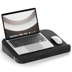 Lap Desk Cushion, Fits Up To 17” Laptop, High-Density Foam Cushion, Black, Large Size | High-Density Foam Cushion, Mouse-Friendly Flux Leather Top Surface, Soft Wrist Support, Removable Cover