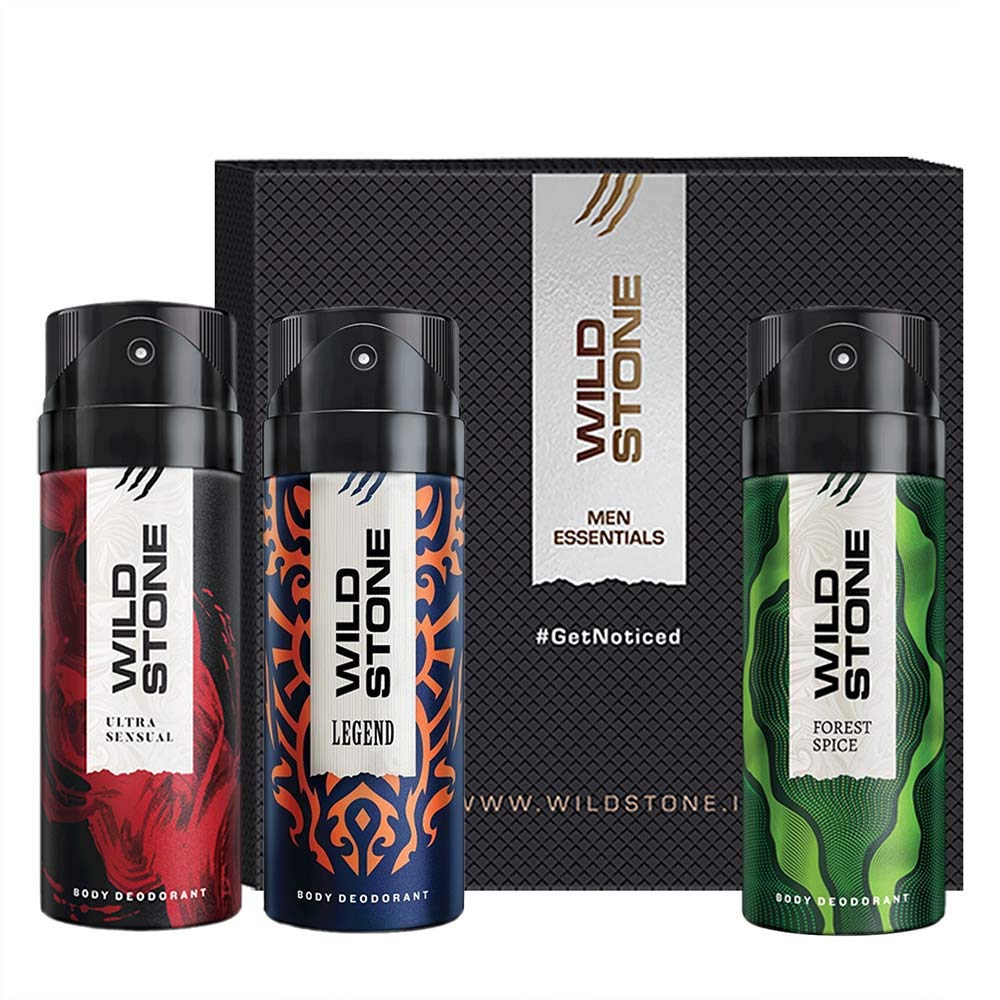 Wild Stone Forest Spice, Legend & Ultra Sensual Deodorant Body Spray 450ml 15.2 Fl.oz. Pack Of 3 | Best Gift For Brother