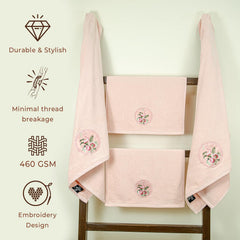 Akiko Home Prima Dream 100% Cotton 2 Bath & 2 Hand Towel 1400 Gsm | Soft, Absorbent & Durable, Cotton Bath & Hand Towel | Pack Of 4 (Peach)