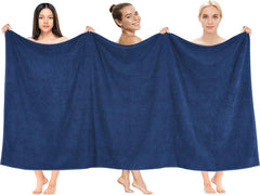 Tiqh 100% Organic Cotton Bath Towel 500 Gsm | Highly Absorbent & Quick Dry Extra Large Bath, Beach Towel Jumbo Bath Sheet Oversized Bath Towel (Navy)
