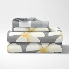 1 Single Bedsheet With 1 Pillow Cover - 54 X 84 Inches, Grey & White | Comfort Meets Everyday Styles | Traditional Ideal For All-Season Use