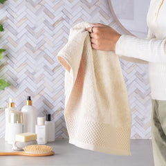 Spread Spain Hand Towels 500 Gsm | Micro Modal Large Size Highly Absorbent Soft Quick Dry Hand Towel (Light Beige) - 2 Pcs