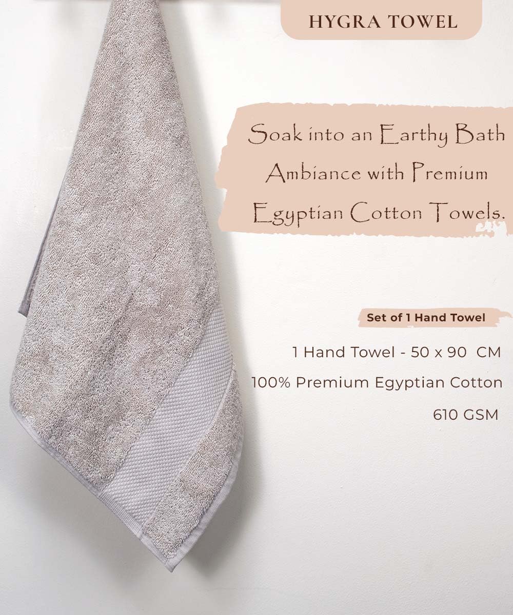 Rangoli Soft Absorbent Durable Towels Earthly Egyption Cotton Plush Oversized Small Size Bath Towel 400 Gsm (Beige)