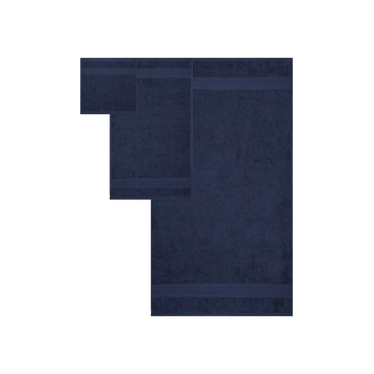 Trident Soft Comfort Air Rich Bath Towels 500 Gsm | 100% Cotton Towel, Super Soft, Highly Absorbent 3 Pieces (Navy)