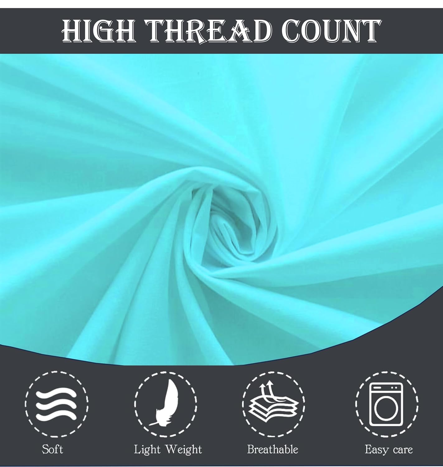 Plain Solid Aqua Bedsheet For King Size With 2 Pillow Cover (90 X 95 Inches) | Softer & Durable For All Season | Ideal For Daily Use Home Bedsheet