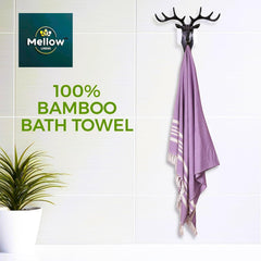 Mellow 100% Bamboo Large Bath Towel 245 Gsm | Ultra Soft, Premium Absorbent, Lightweight, Quick Dry Towel For Women & Men (Classic Lilac) 250 Tc