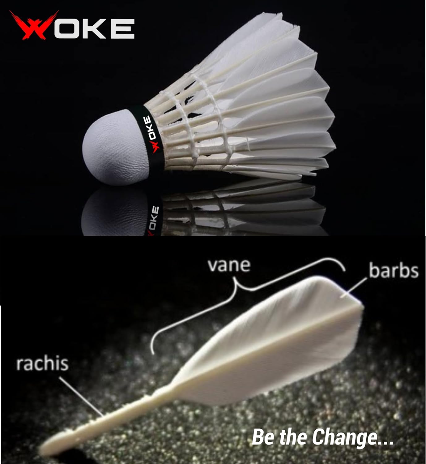 Woke Birdie WS 333 Feather Badminton Shuttlecock | Ideal For Tournaments & Professional Practice | White , Pack Of 3