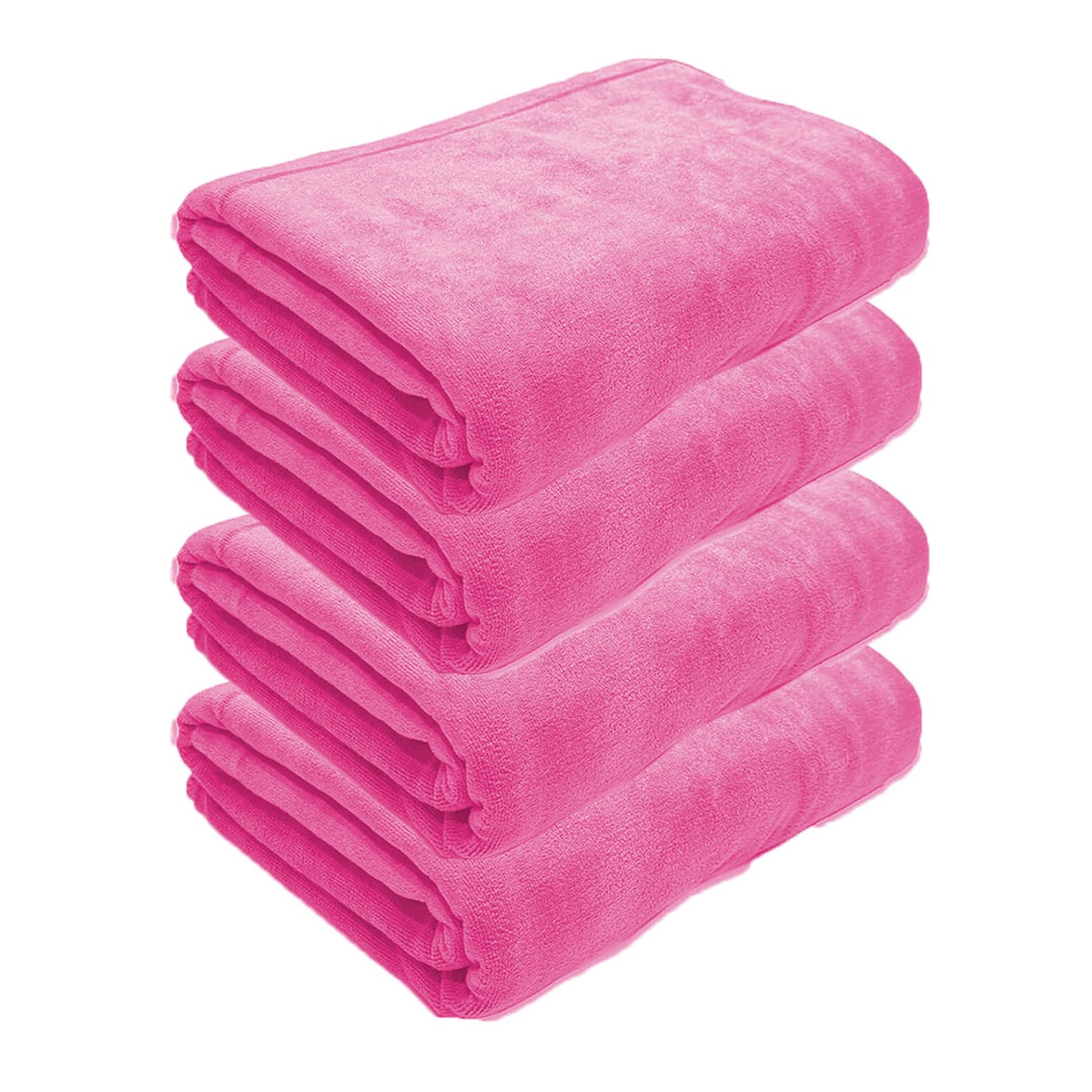 Black Gold The Finer Touch Oversized Microfiber Bath Towel 2600 Gsm | Soft Quick-Dry Microfiber Towel For Men & Women | Lightweight, Absorbent & Travel-Friendly (Pink) - Pack Of 4