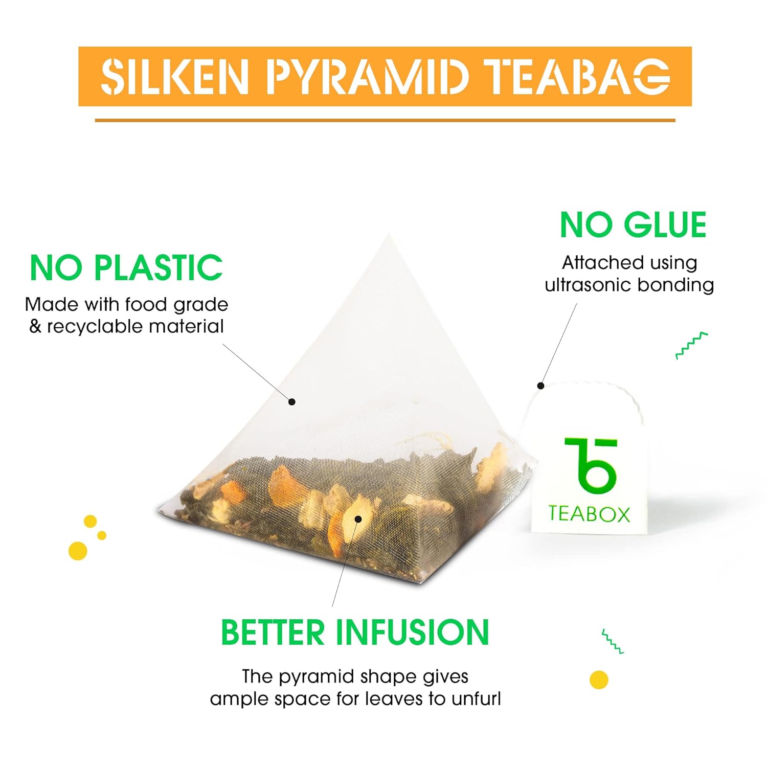 Teabox Turmeric Ginger Tulsi Green Tea - 25 Tea Bags | Made With 100% Whole Leaf, Natural Ginger, Turmeric & Tulsi - Flavorful & Soothing Tea | Low Caffeine, 0% Bitterness